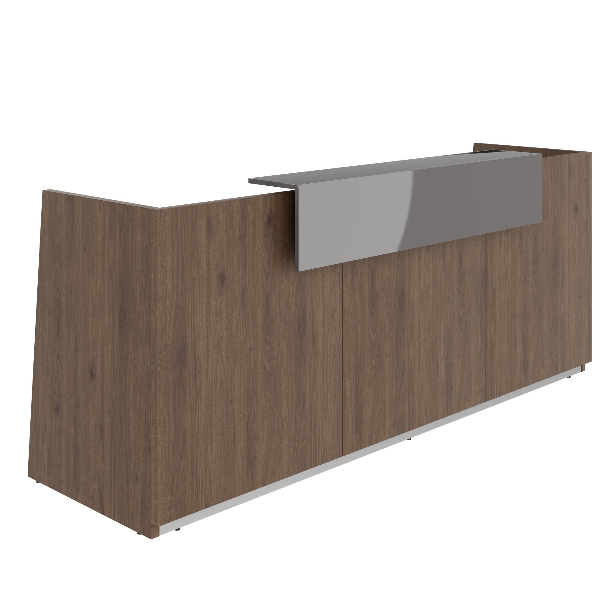 PRIMA Empfangstheke | 2600 x 1100 mm, integrierte Kabeldurchlässe, optional LED-Beleuchtung - 12 Main Image