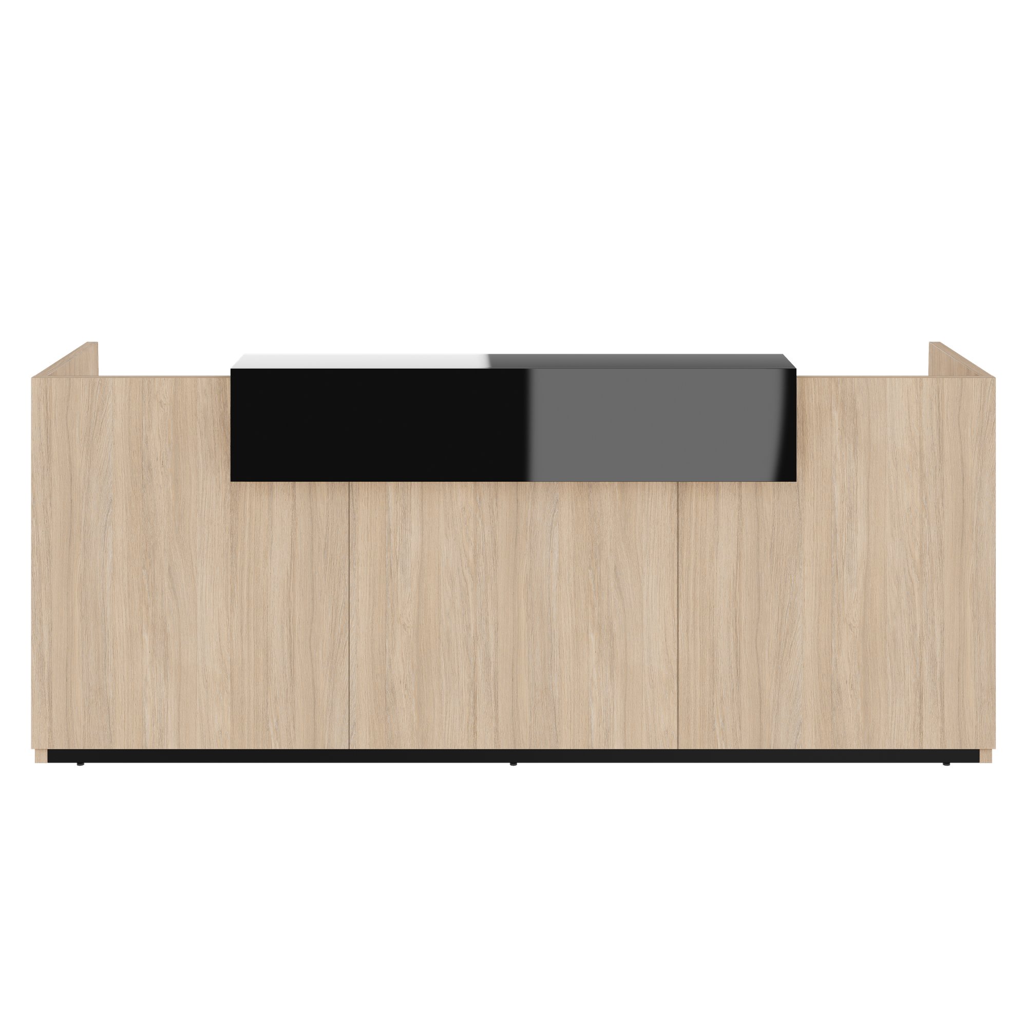 PRIMA Empfangstheke | 2600 x 1100 mm, integrierte Kabeldurchlässe, optional LED-Beleuchtung - 3 Main Image