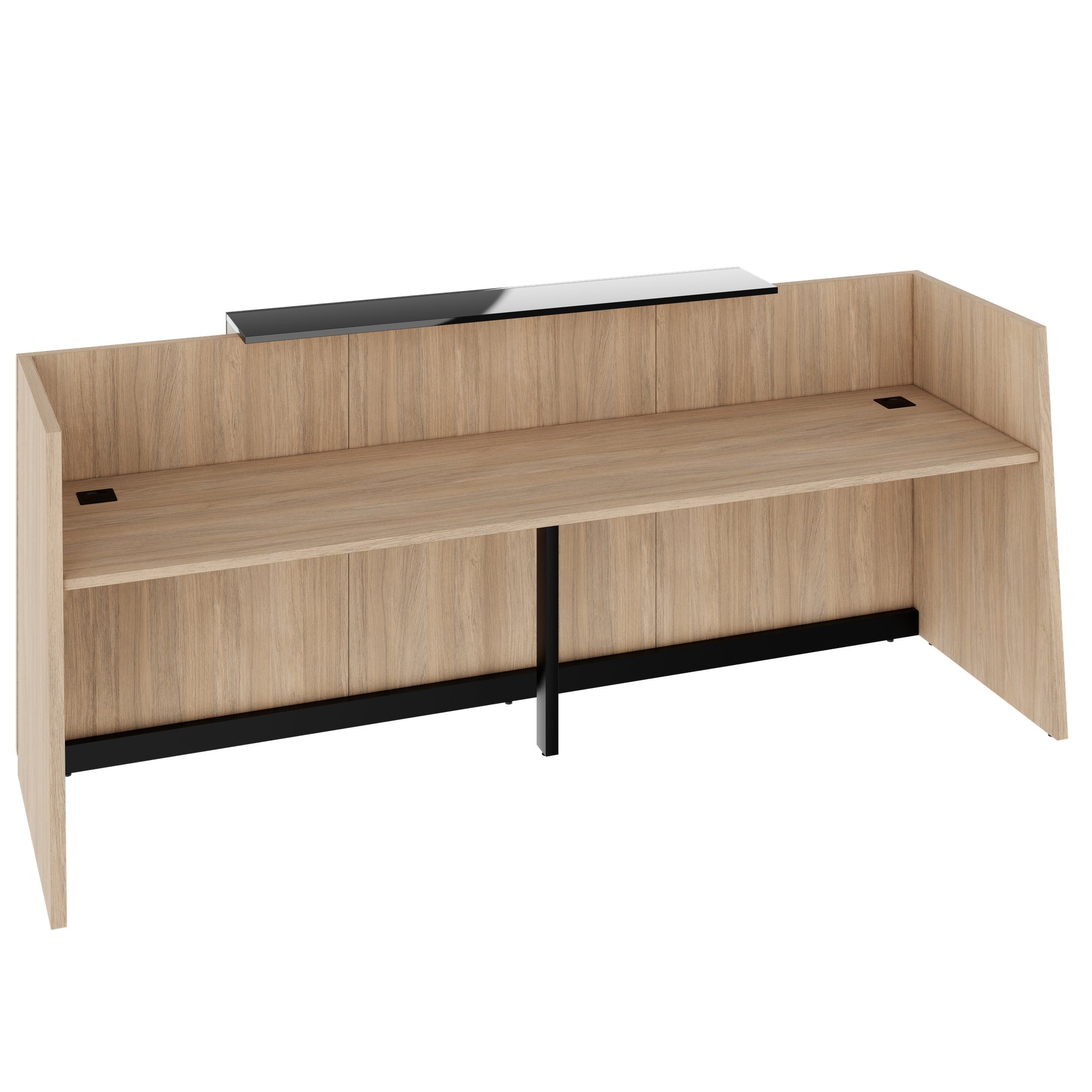 PRIMA Empfangstheke | 2600 x 1100 mm, integrierte Kabeldurchlässe, optional LED-Beleuchtung - 7 Main Image