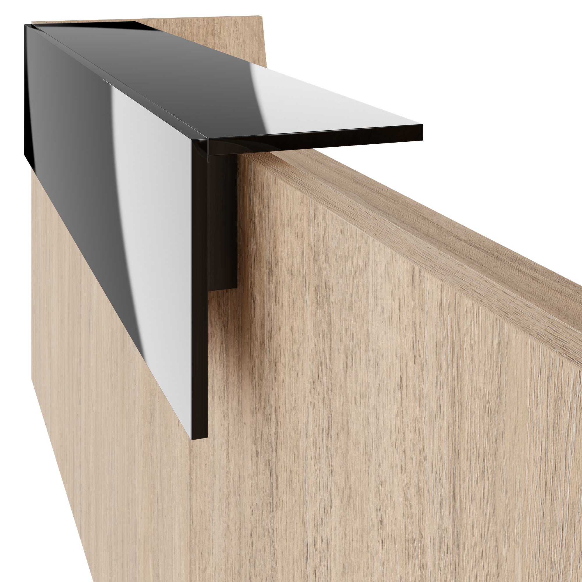 PRIMA Empfangstheke | 2600 x 1100 mm, integrierte Kabeldurchlässe, optional LED-Beleuchtung - 5 Main Image