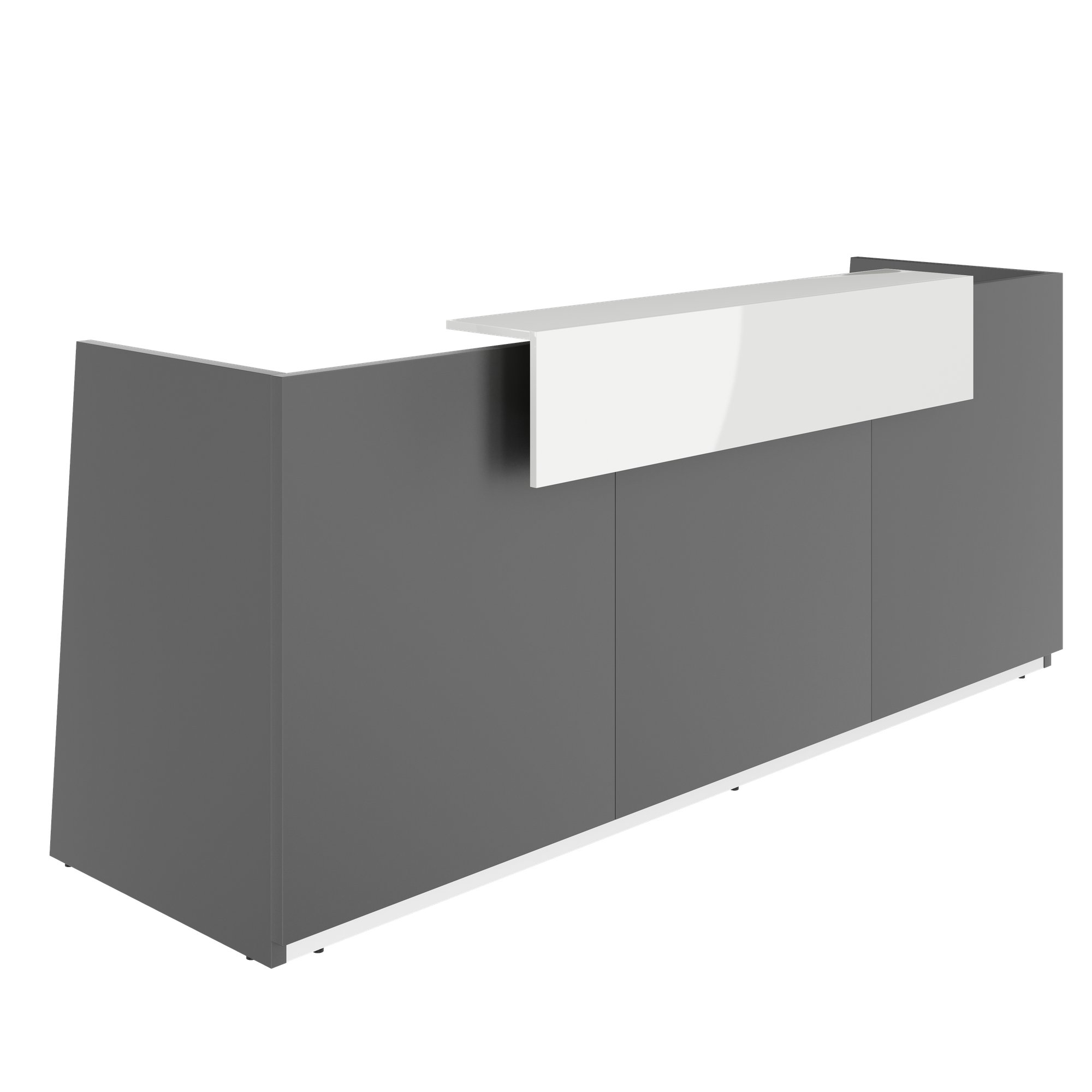 PRIMA Empfangstheke | 2600 x 1100 mm, integrierte Kabeldurchlässe, optional LED-Beleuchtung - 10 Main Image