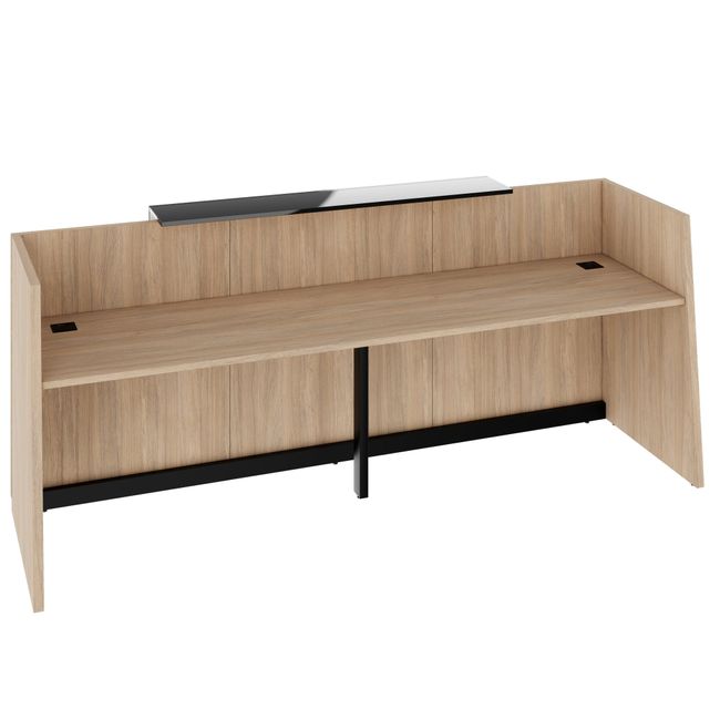 PRIMA Empfangstheke | 2600 x 1100 mm, integrierte Kabeldurchlässe, optional LED-Beleuchtung