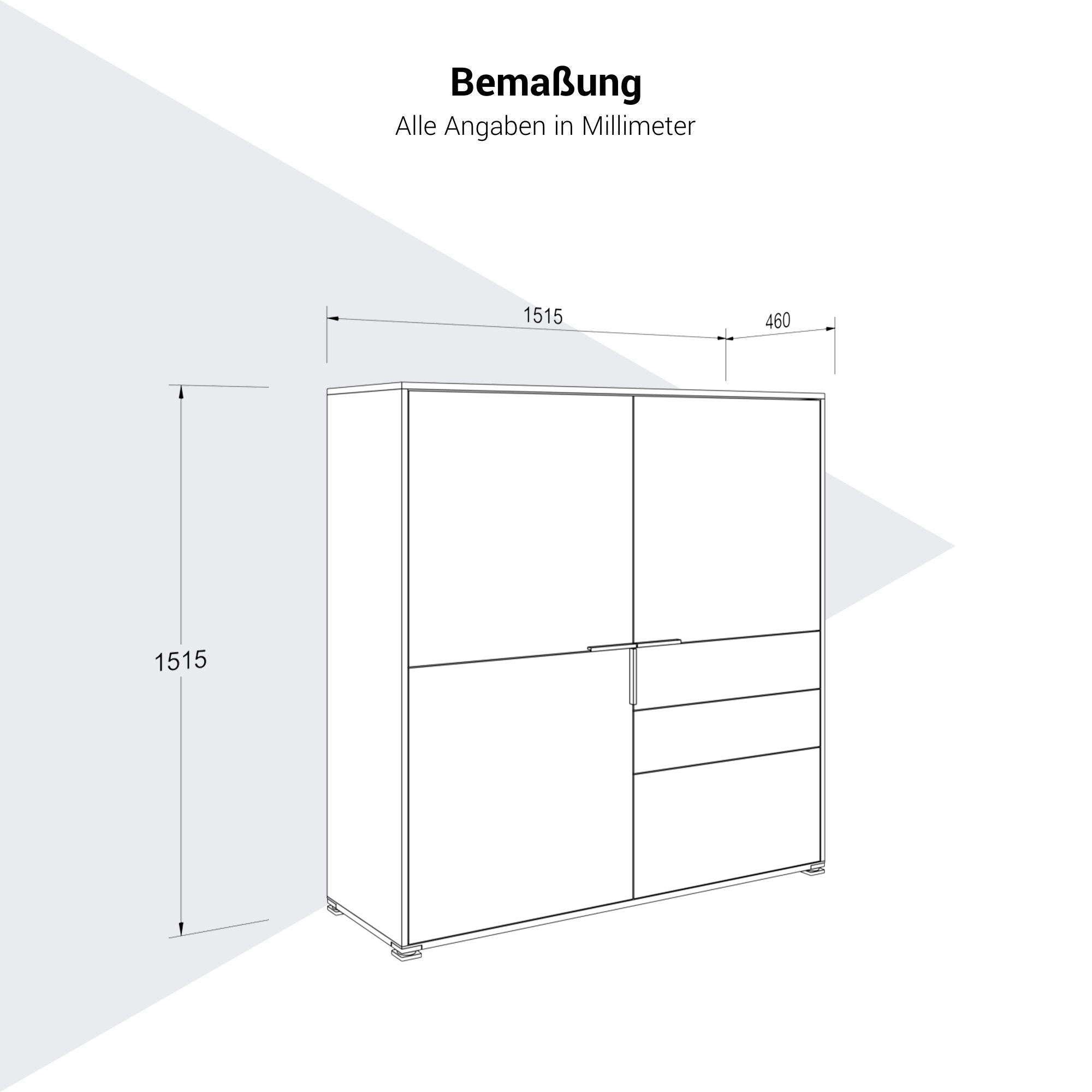 ARCOSIA Credenza alta | 1515 x 1515 mm, cassetti con apertura a pressione - 8 Main Image