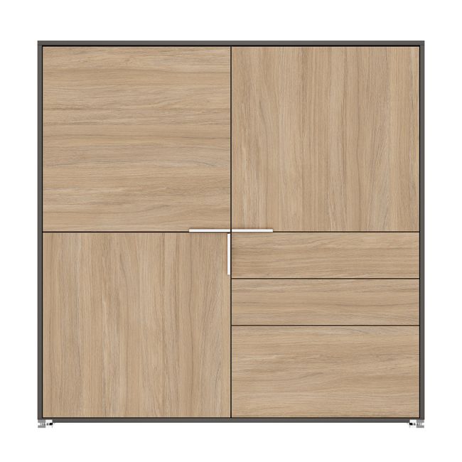 ARCOSIA Highboard | 1515 x 1515 mm, Schubladen mit Push-to-Open