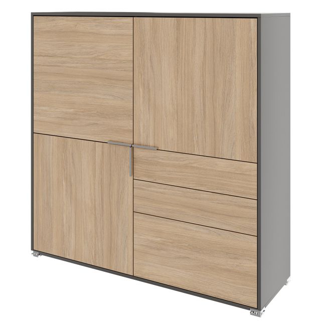 ARCOSIA Highboard | 1515 x 1515 mm, Schubladen mit Push-to-Open