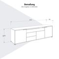 ARCOSIA Sideboard | 2215 x 615 mm, Schublade mit Glasfront, Push-to-Openpen