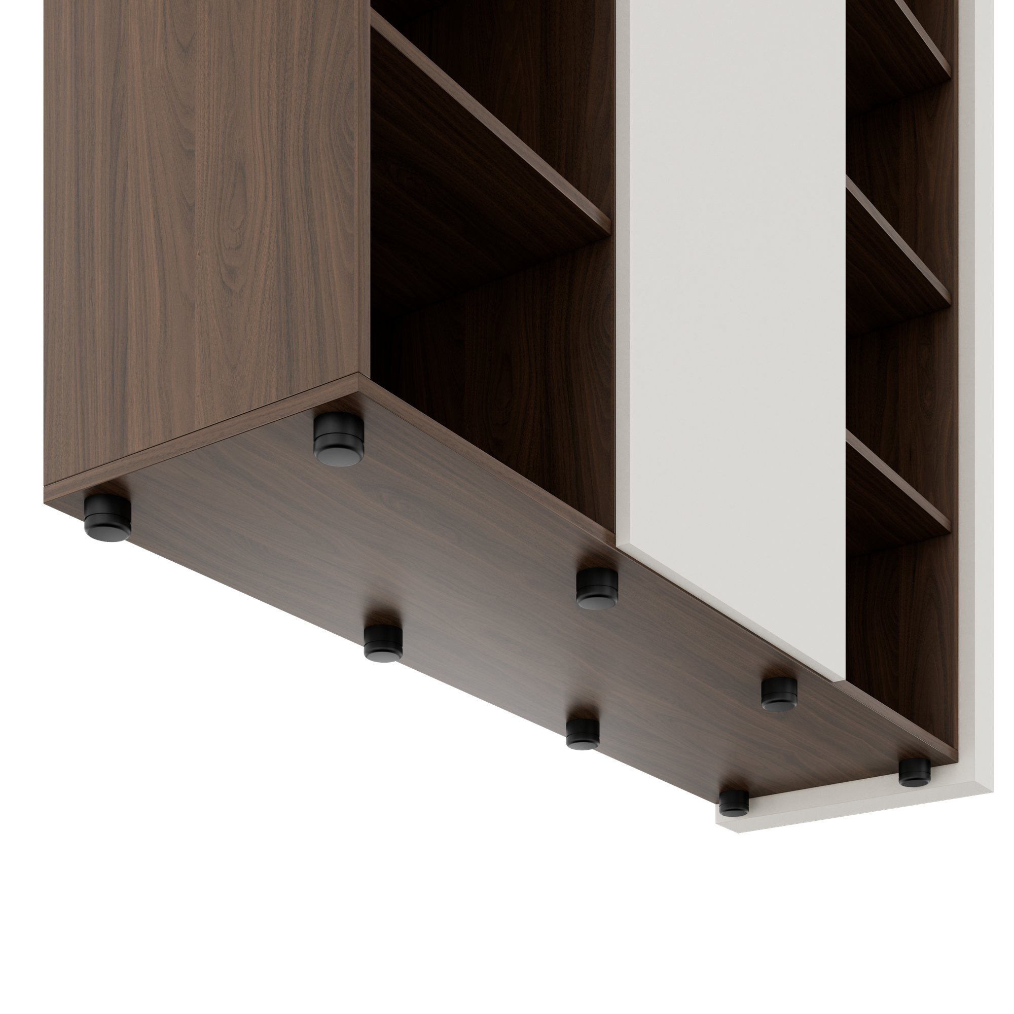 ATICA Combination Cabinet | 1530 x 1520 mm, push-to-open door, top panel, clothes rod - 6 Main Image