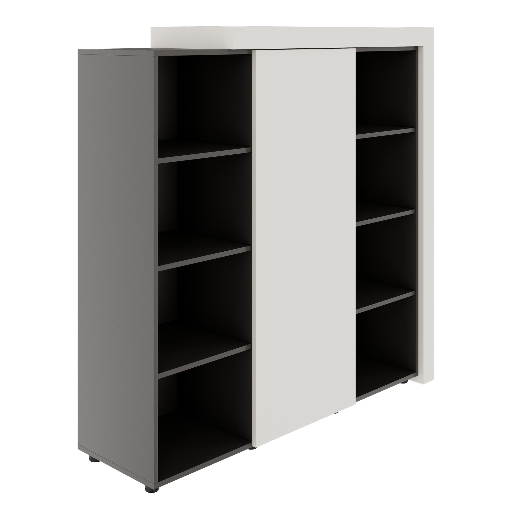 ATICA Combination Cabinet | 1530 x 1520 mm, push-to-open door, top panel, clothes rod - 10 Main Image