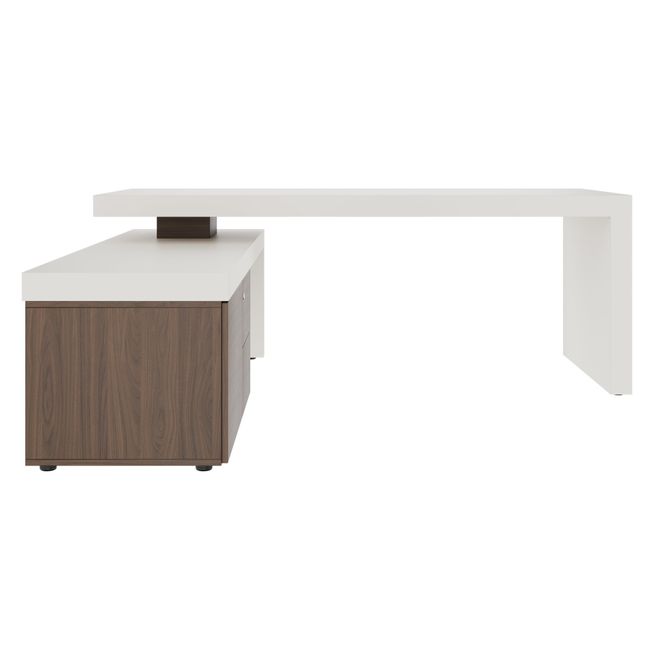 ATICA Chefschreibtisch | 2000 x 2000 mm, Integriertes  Lowboard