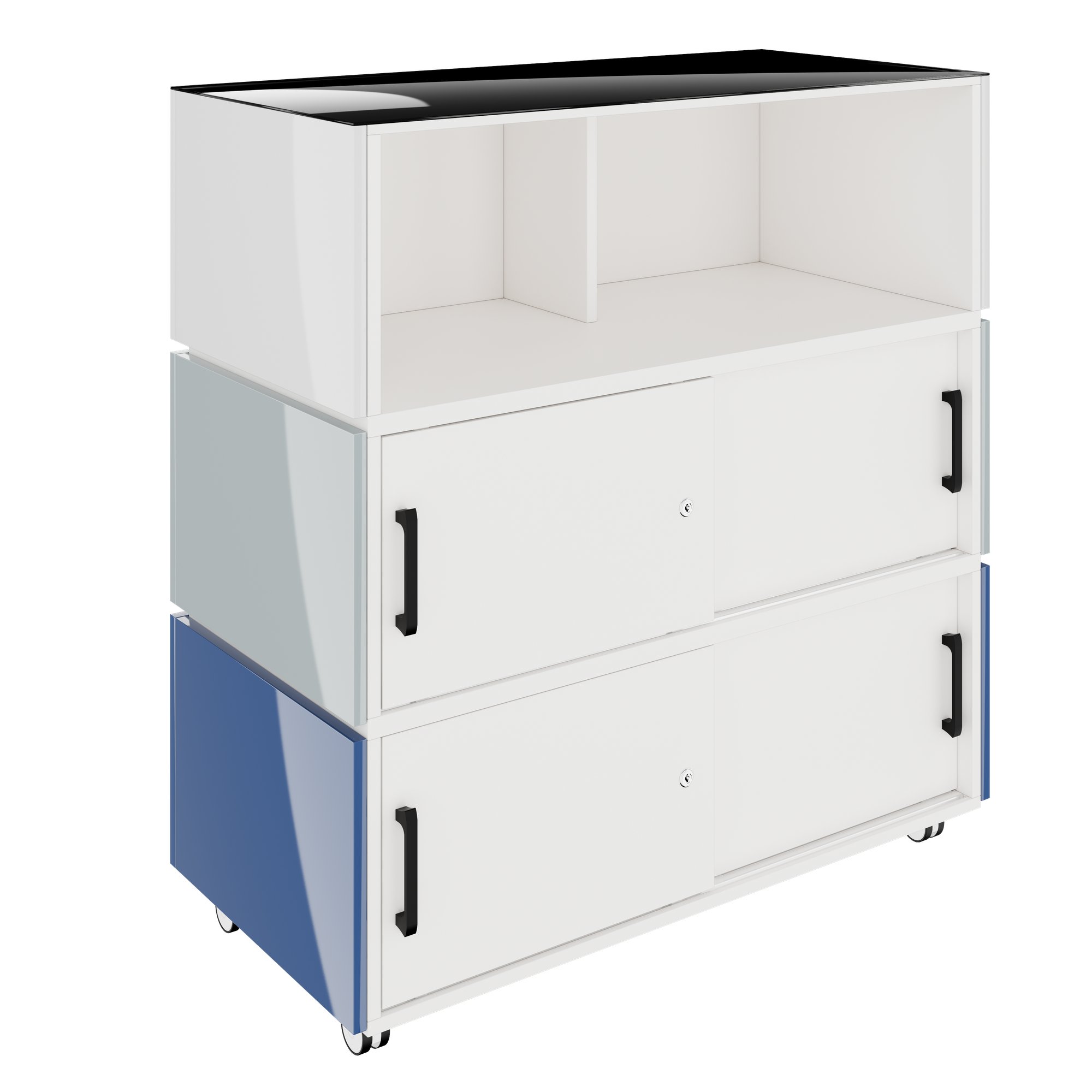 PERLA SMALL Empfangstheke | 1060 x 1130 mm, integrierter Stauraum, optional LED-Beleuchtung - 5 Main Image