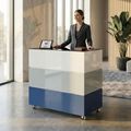 PERLA SMALL Empfangstheke | 1060 x 1130 mm, integrierter Stauraum, optional LED-Beleuchtung