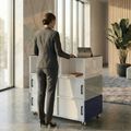PERLA SMALL Empfangstheke | 1060 x 1130 mm, integrierter Stauraum, optional LED-Beleuchtung