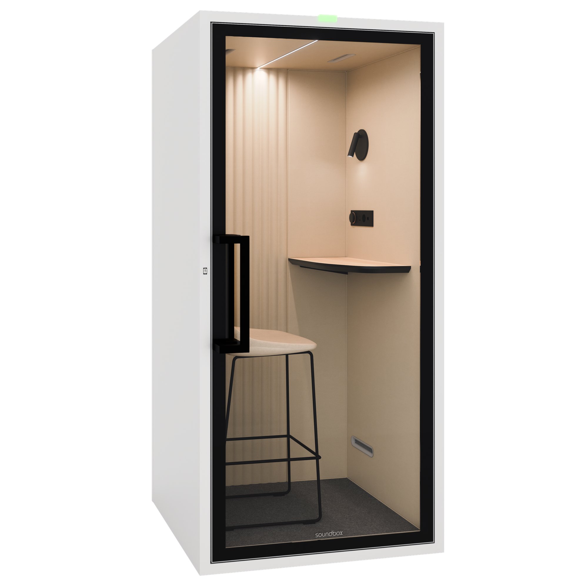 Phone Booth | ART POD S | Class A Soundproofing | For 1 Person | Table & Bar Stool | Ventilation, Lighting & Power Supply | For Open-Plan Offices - 1 Main Image