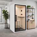 Soundbox ART POD S Telefonbox | Schallschutz Klasse A | Für 1 Person | Tisch & Barhocker | Belüftung, Beleuchtung & Stromversorgung | Für Großraumbüros
