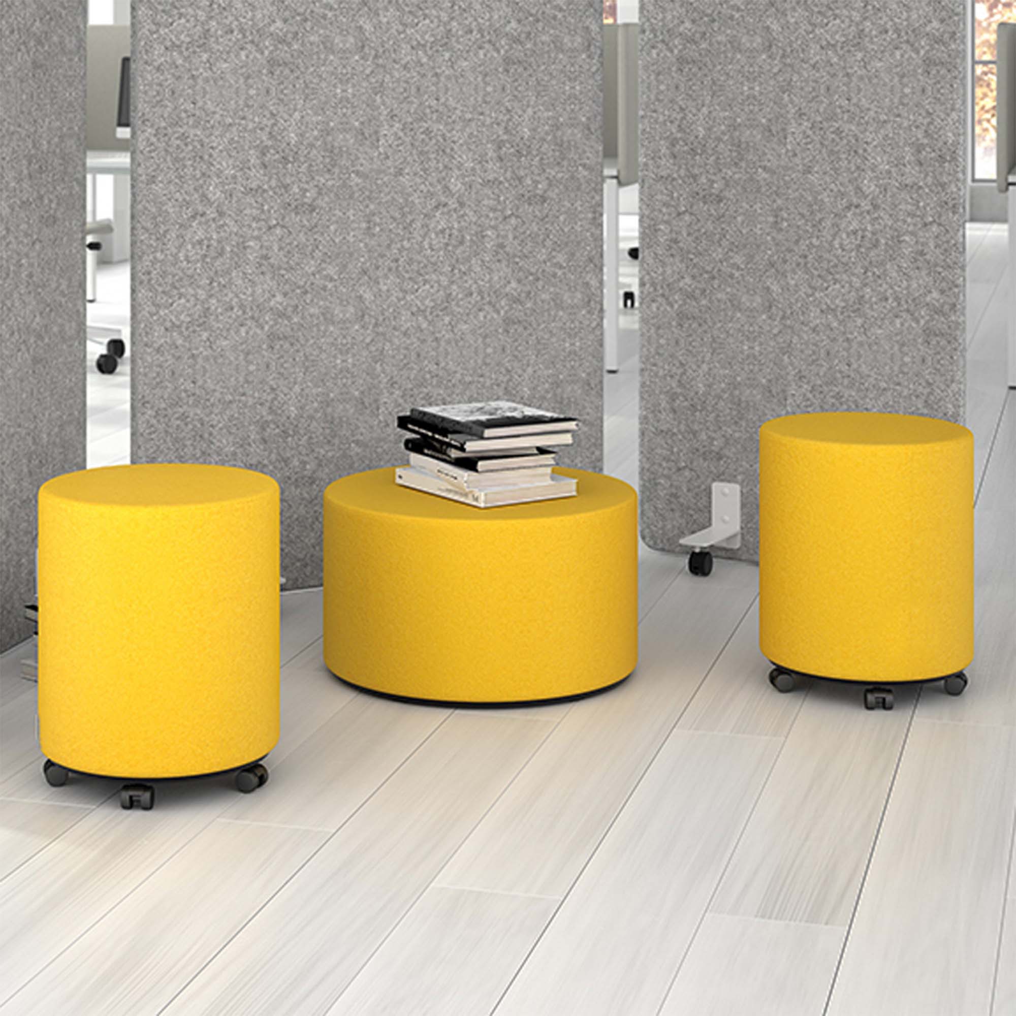 GIRO Pouf / Stool | Ø 600 mm, seat height 350 mm, VELITO - GV08 - Light gray mottled - 7 Main Image