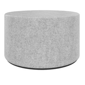 GIRO Pouf / Sitzhocker | Ø 600 mm, Sitzhöhe 350 mm, VELITO - GV08 - Hellgrau meliert