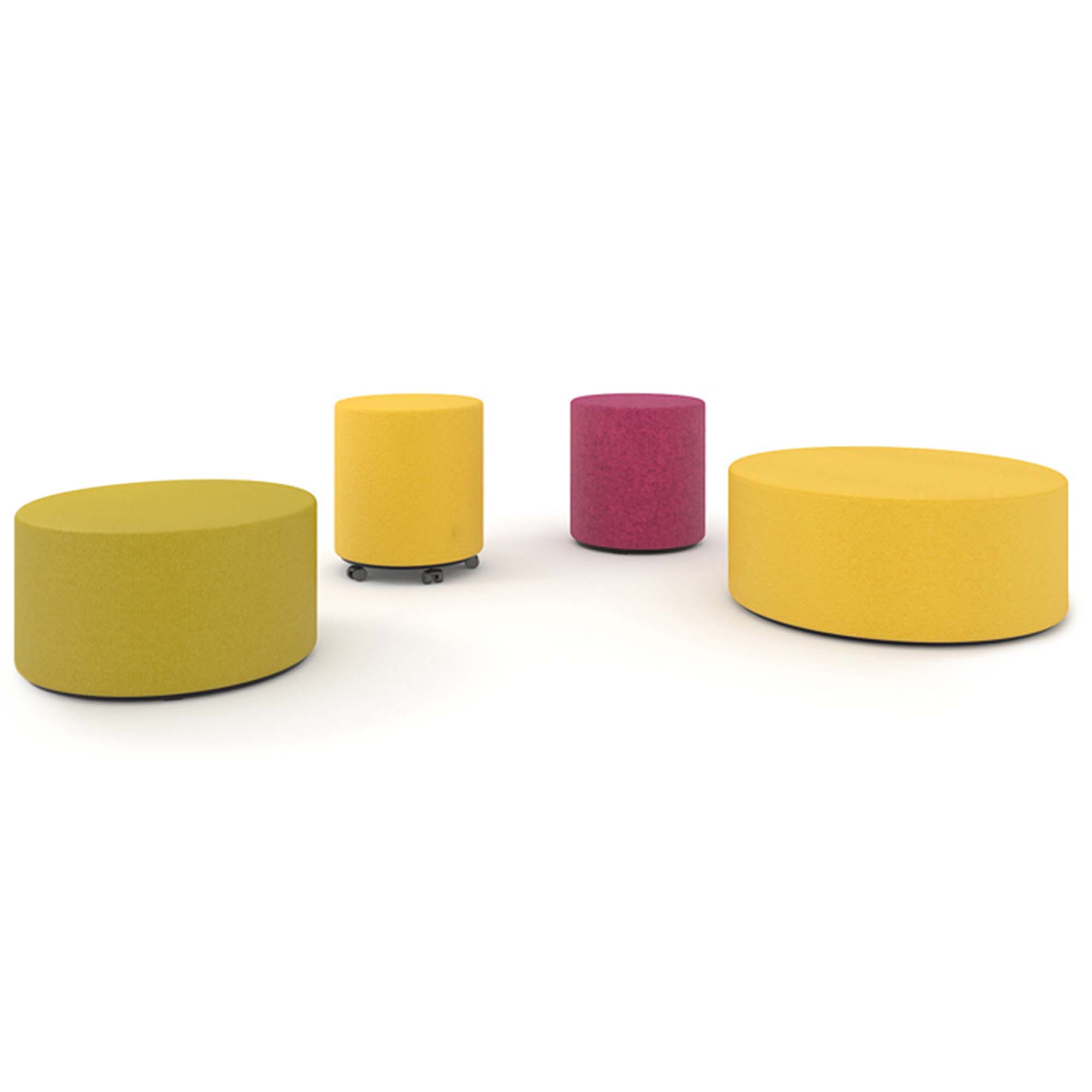 GIRO Pouf / Stool | Ø 800 mm, seat height 350 mm, VELITO - GV03 - Light green mottled - 5 Main Image