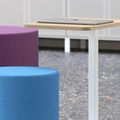 GIRO Pouf / Sitzhocker | Ø 800 mm, Sitzhöhe 350 mm, VELITO - GV03 - Hellgrün meliert