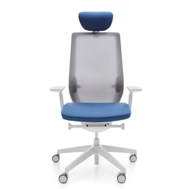 profim - AccisPro Bürodrehstuhl | Synchronmechanik, SmartHPS, Netzrücken, Kopfstütze