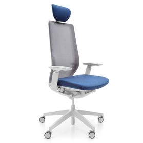 profim - AccisPro Bürodrehstuhl | Synchronmechanik, SmartHPS, Netzrücken, Kopfstütze