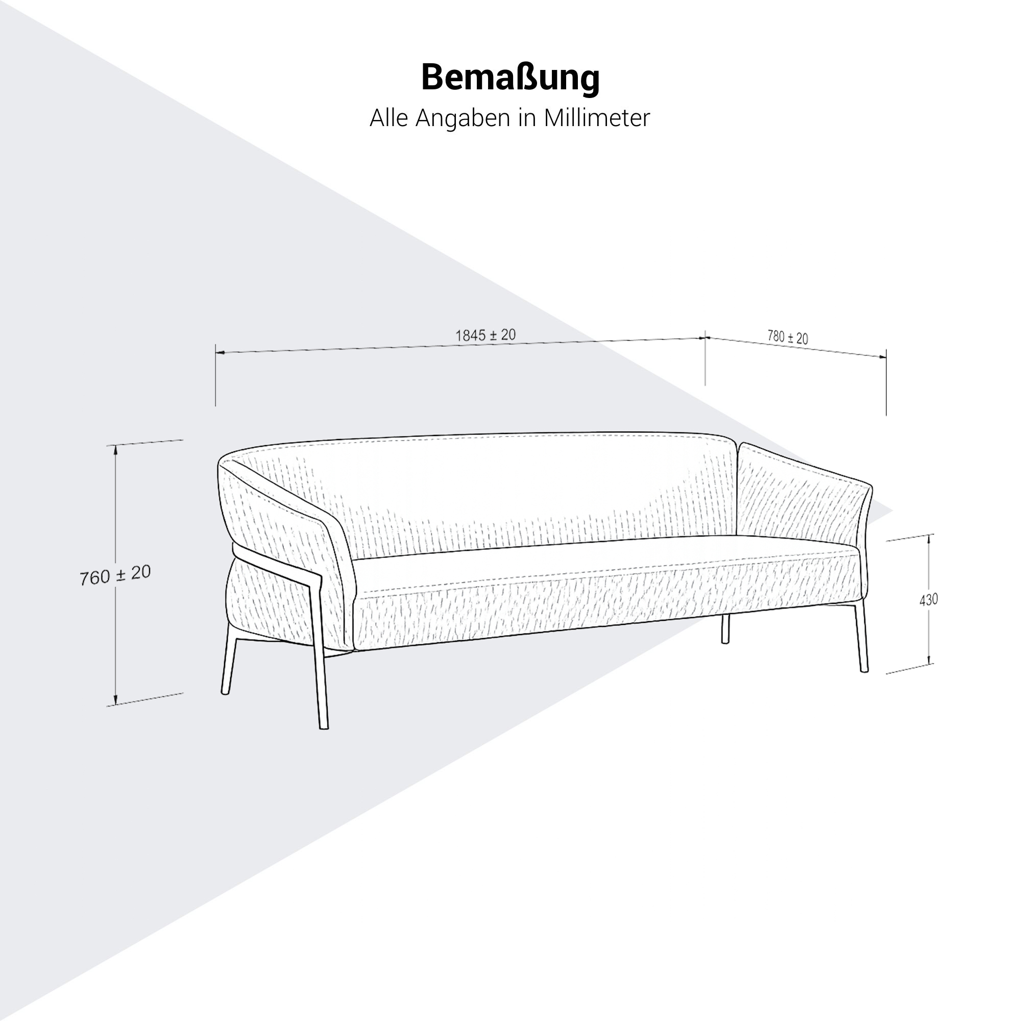ARLON Sofa | 4-Fuß-Gestell, bis 450 kg belastbar - 6 Main Image