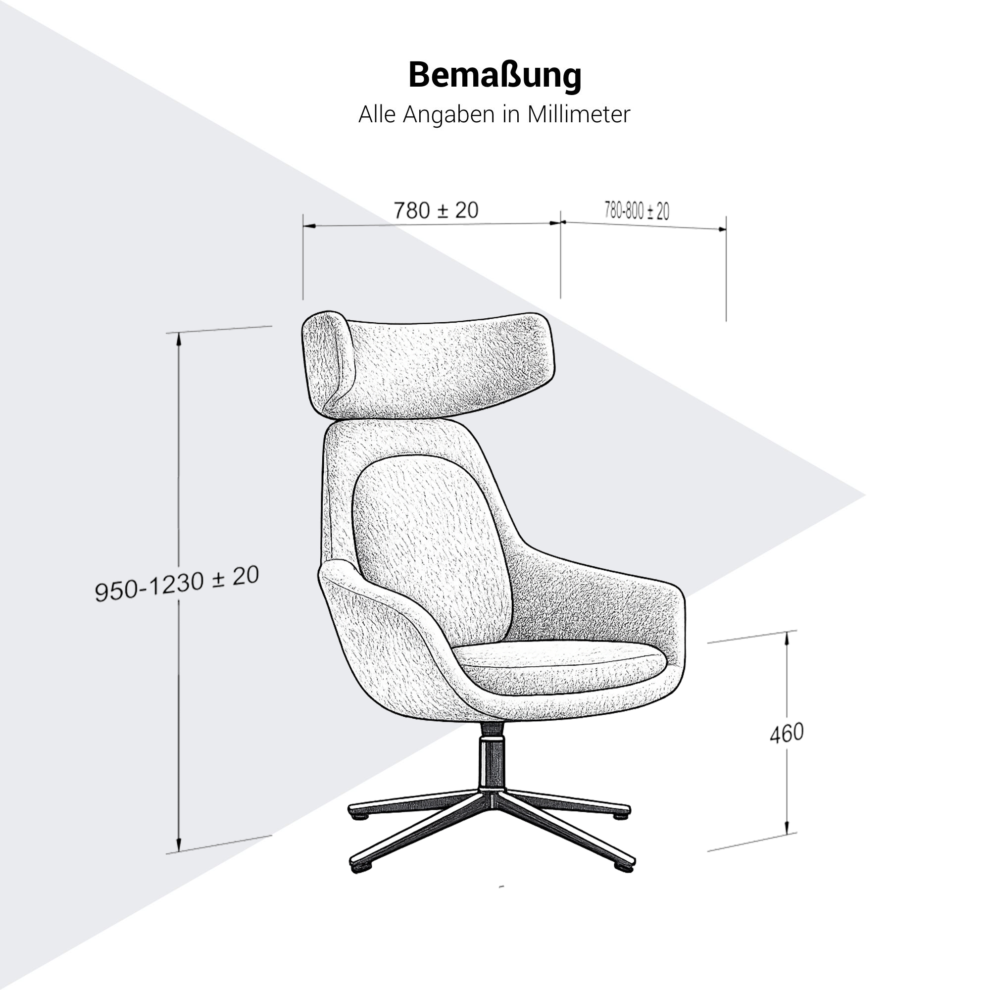 Fauteuil CALION | Piètement en étoile, capacité de charge jusqu'à 150 kg, versions basse et haute - 11 Main Image