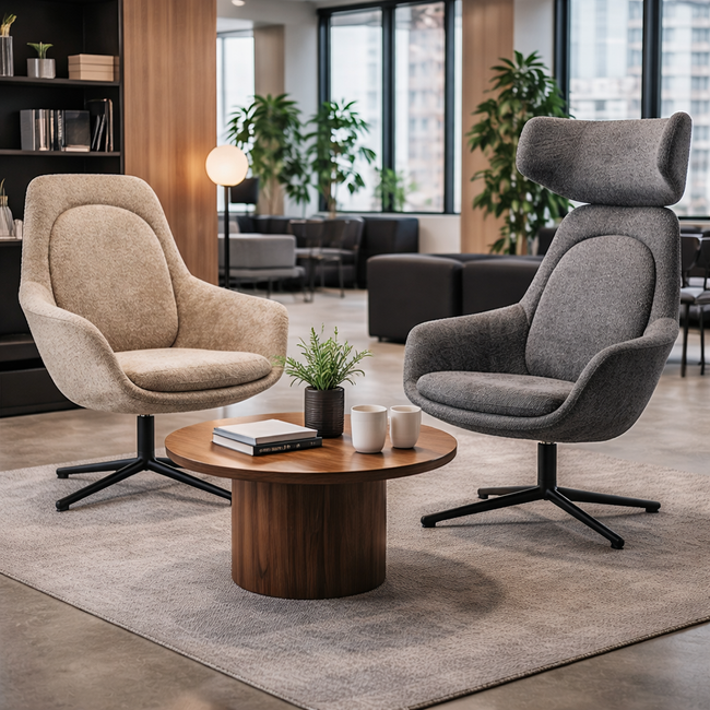 CALION Lounge-Sessel | Sternfuß, bis 150 kg belastbar, niedrige und hohe Variante