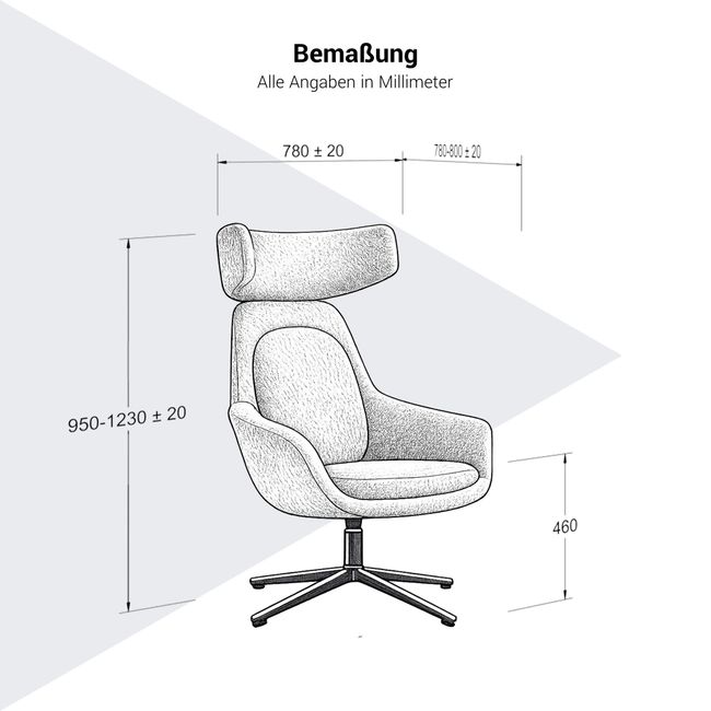 CALION Lounge-Sessel | Sternfuß, bis 150 kg belastbar, niedrige und hohe Variante