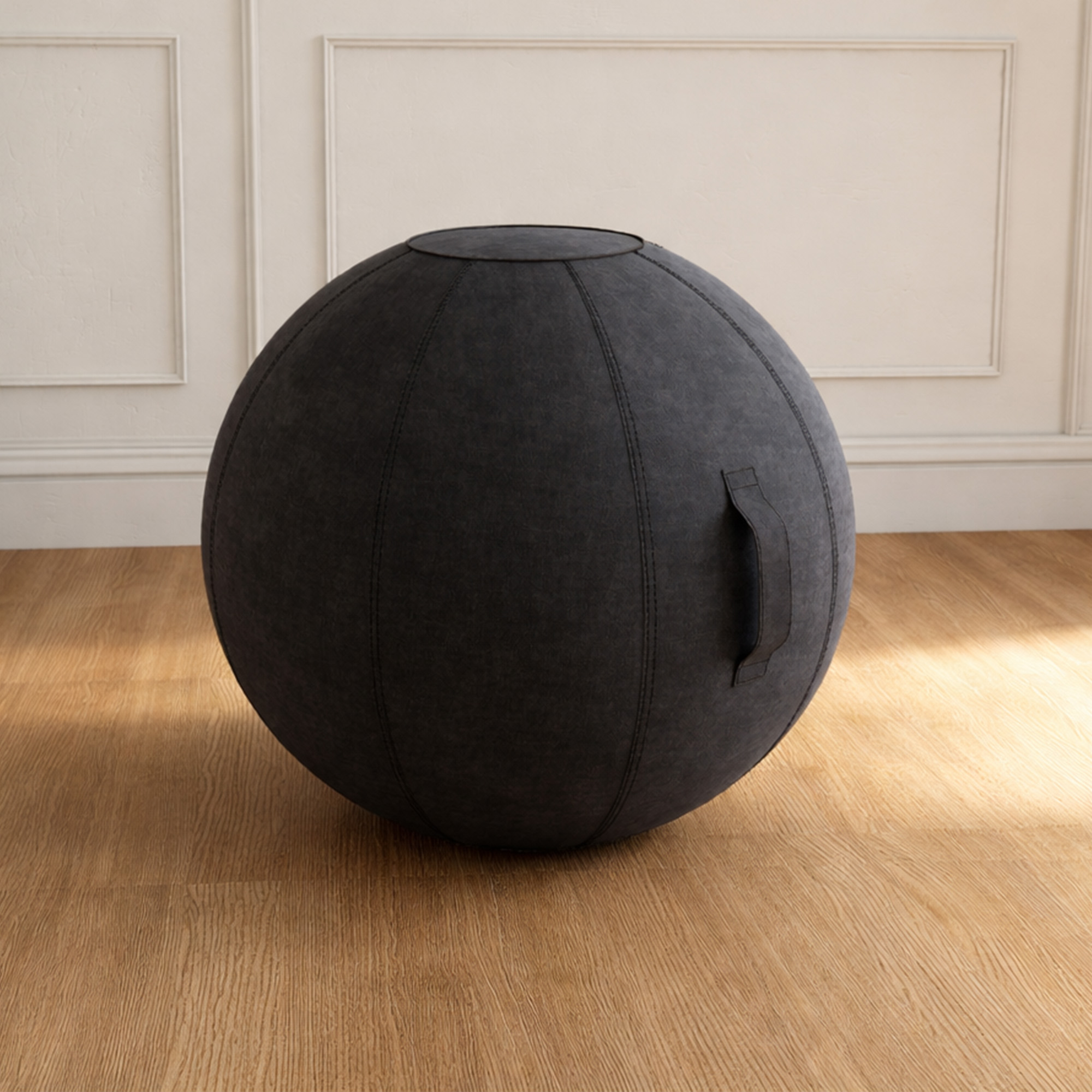 ERGOBALL Exercise Ball | 650 mm diameter, with handle, black - 3 Main Image