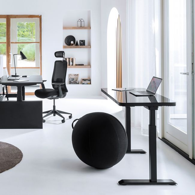 ERGOBALL Sitzball | Ø 650 mm, mit Handgriff, Schwarz