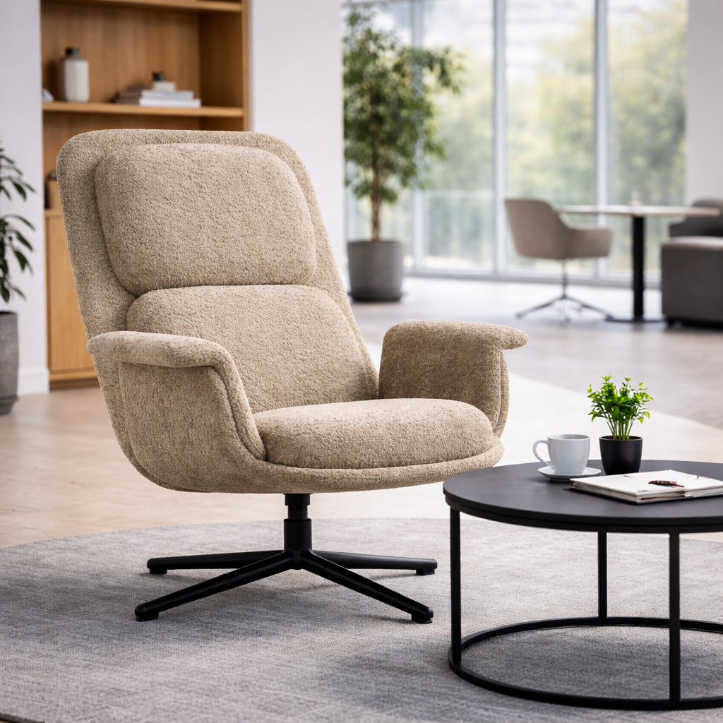 Fauteuil lounge VELANO | Piètement en étoile, charge maximale de 150 kg - 2 Main Image