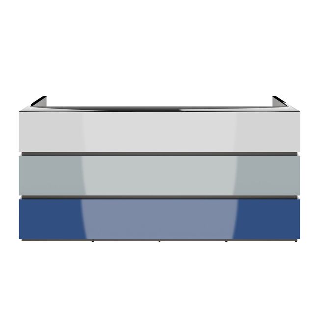 PERLA Empfangstheke | 2400 x 1120 mm, integrierte Kabeldurchlässe, optional LED-Beleuchtung