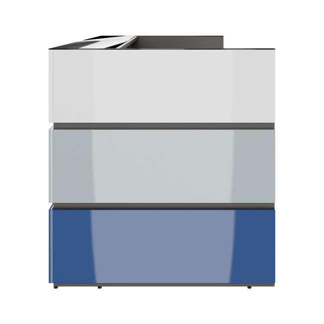 PERLA Empfangstheke | 2400 x 1120 mm, integrierte Kabeldurchlässe, optional LED-Beleuchtung