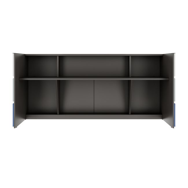 PERLA Empfangstheke | 2400 x 1120 mm, integrierte Kabeldurchlässe, optional LED-Beleuchtung