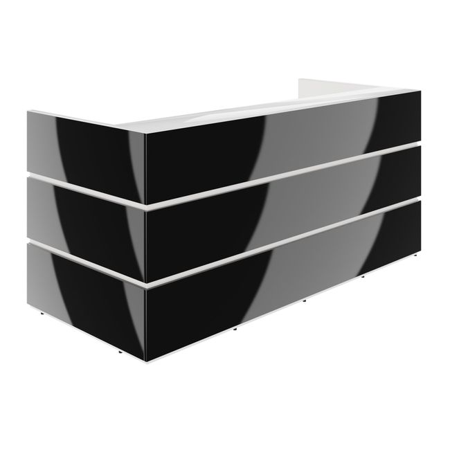 PERLA Empfangstheke | 2400 x 1120 mm, integrierte Kabeldurchlässe, optional LED-Beleuchtung