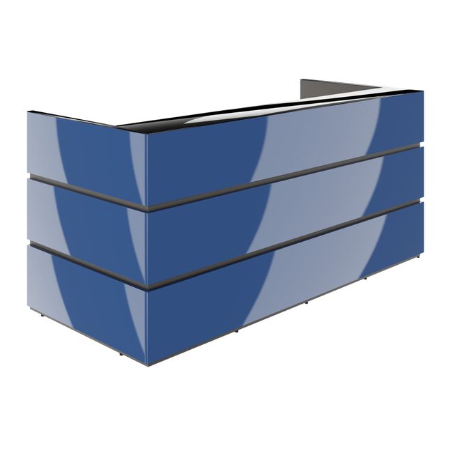 PERLA Empfangstheke | 2400 x 1120 mm, integrierte Kabeldurchlässe, optional LED-Beleuchtung