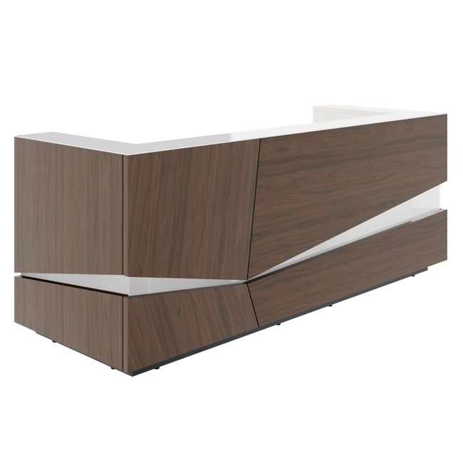 PHANTOM Empfangstheke | 2800 x 1100 mm, integrierte Kabeldurchlässe, einzigartiges Frontdesign, optional LED-Beleuchtung