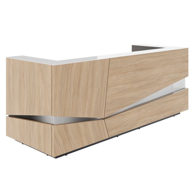 PHANTOM Empfangstheke | 2800 x 1100 mm, integrierte Kabeldurchlässe, einzigartiges Frontdesign, optional LED-Beleuchtung