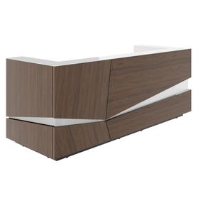 PHANTOM Empfangstheke | 2800 x 1100 mm, integrierte Kabeldurchlässe, einzigartiges Frontdesign, optional LED-Beleuchtung