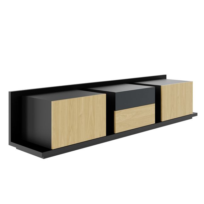 SORANO Lowboard | 2400 x 525 mm, Türen mit Push-to-Open