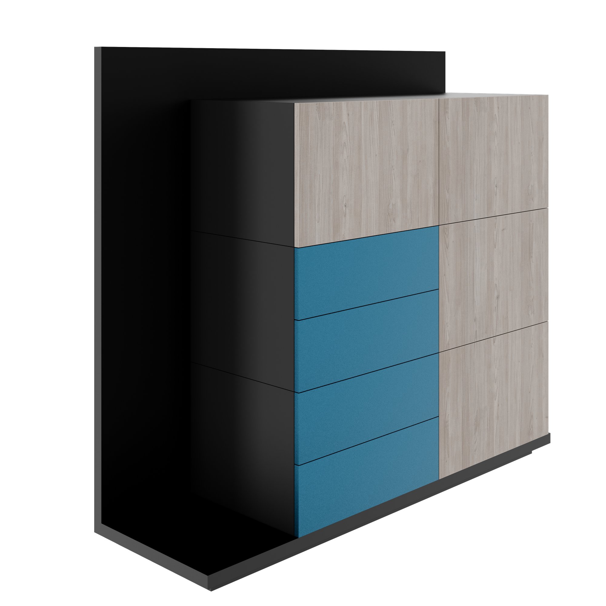 SORANO Highboard | 1610 x 1450 mm, Türen & Schubladen mit Push-to-Open - 12 Main Image