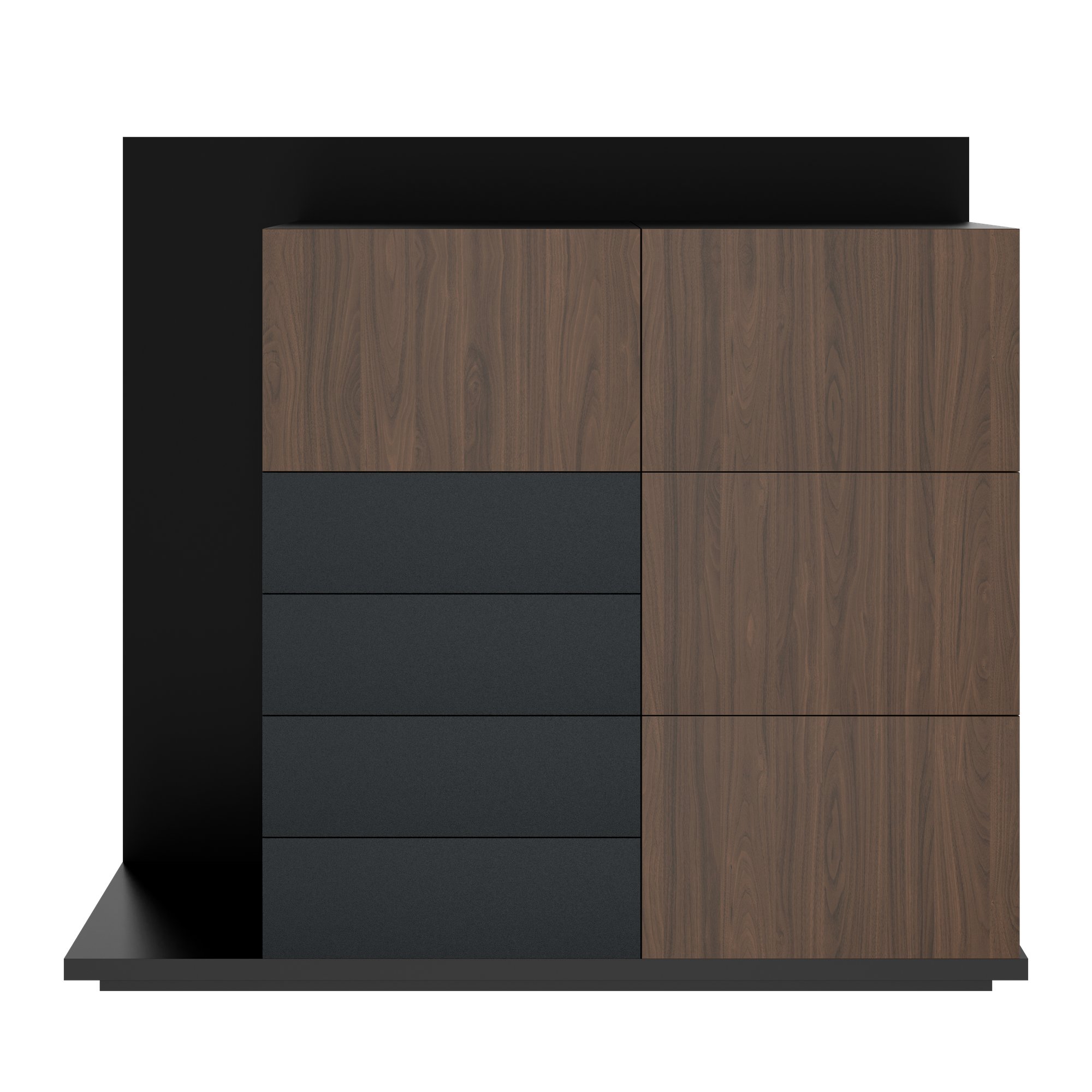 SORANO Highboard | 1610 x 1450 mm, Türen & Schubladen mit Push-to-Open - 3 Main Image