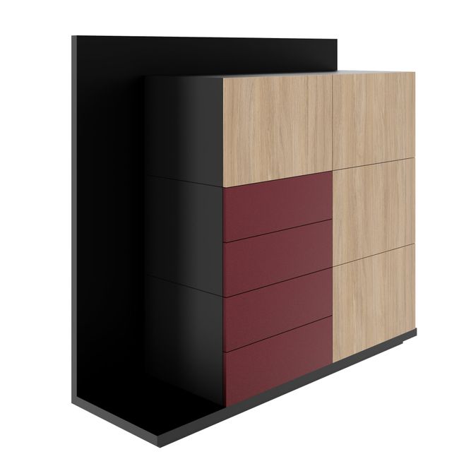 SORANO Highboard | 1610 x 1450 mm, Türen & Schubladen mit Push-to-Open