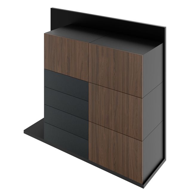 SORANO Highboard | 1610 x 1450 mm, Türen & Schubladen mit Push-to-Open