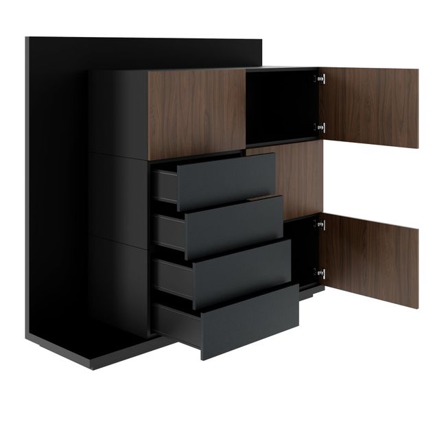 SORANO Highboard | 1610 x 1450 mm, Türen & Schubladen mit Push-to-Open