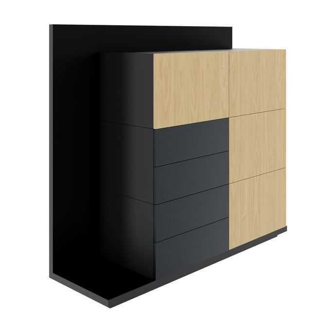 SORANO Highboard | 1610 x 1450 mm, Türen & Schubladen mit Push-to-Open