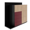 SORANO Highboard | 1610 x 1450 mm, Türen & Schubladen mit Push-to-Open