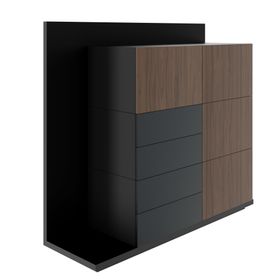 SORANO Highboard | 1610 x 1450 mm, Türen & Schubladen mit Push-to-Open