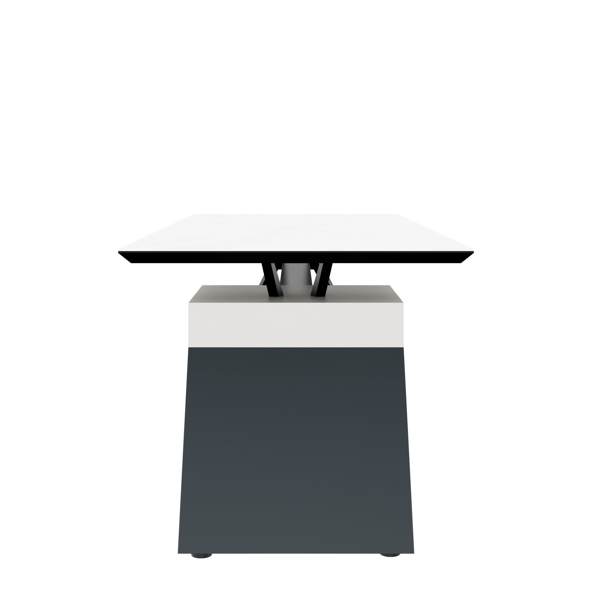 VYND Chefschreibtisch | 2400 x 800 mm, Tischplatte aus Sinterquarz, Container mit Schubladen - 6 Main Image