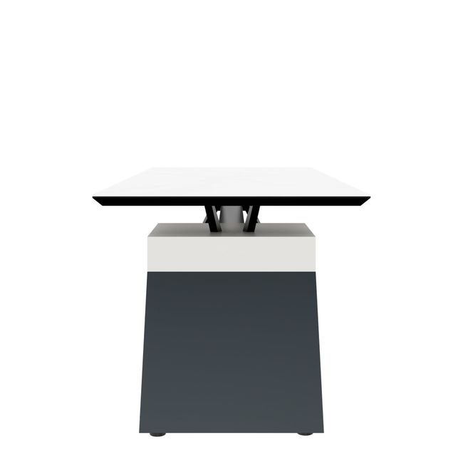 VYND Chefschreibtisch | 2400 x 800 mm, Tischplatte aus Sinterquarz, Container mit Schubladen